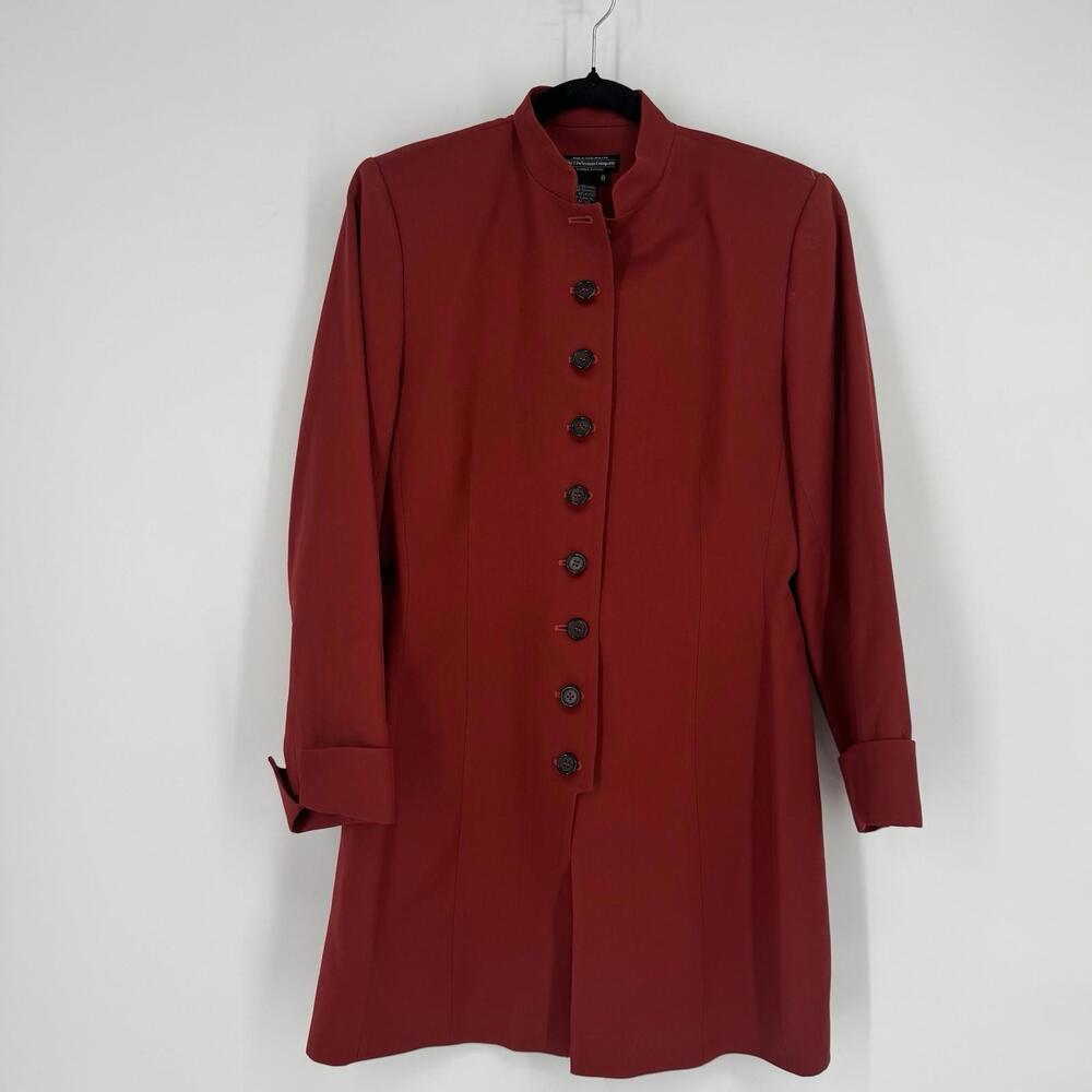 J. Peterman jacket womens 8 red mid wool office career business spring designer